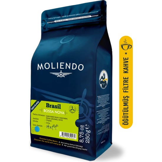 Moliendo Finest Coffee Brasil Bossa Nova Yöresel Kahve (Öğütülmüş Filtre Kahve) 250 g