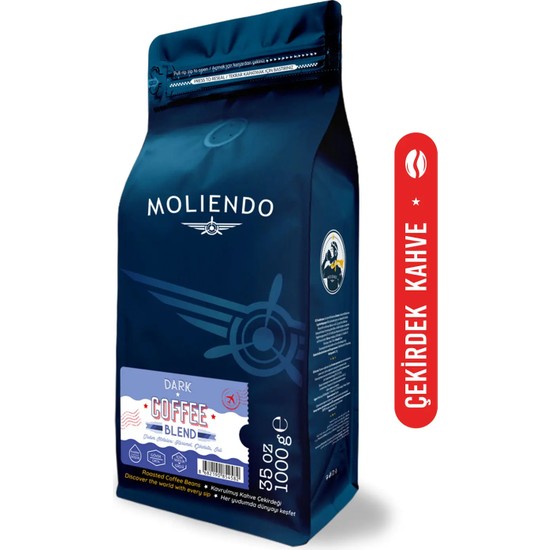 Moliendo Finest Coffee Dark Coffee Blend Filtre Kahve (Çekirdek Kahve) 1000 g