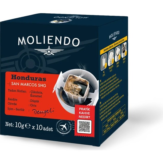 Moliendo Honduras San Marcos Shg Pratik Filtre Kahve 10*10 g