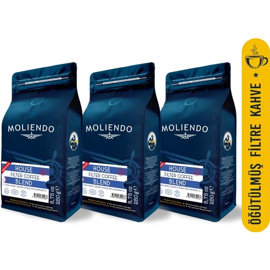 Moliendo House Blend Filtre Kahve Avantaj Paketi (Öğütülmüş Filtre Kahve) 3*250 g