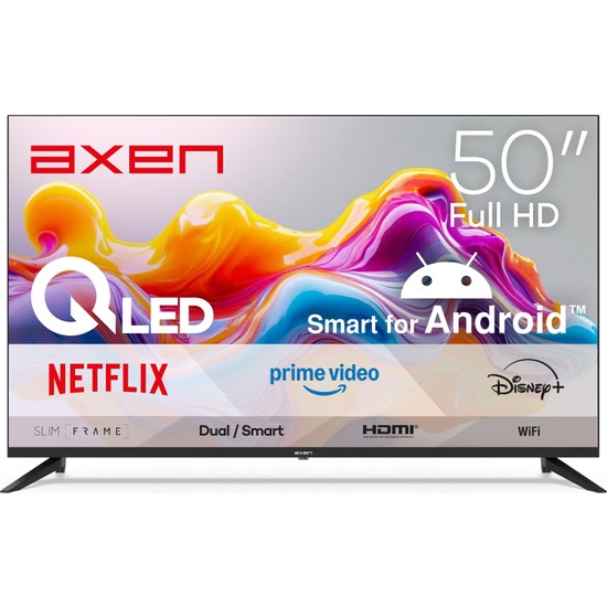 Axen AX50QFPRL-A14S 50" 126 Ekran Uydu Alıcılı Full HD Android Smart QLED TV