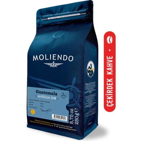 Moliendo Finest Coffee Guatemala Antigua SHB Yöresel Kahve (Çekirdek Kahve) 250 g