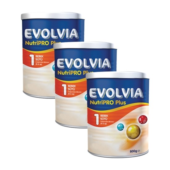 Evolvia 1 Bebek Sütü Nutripro Plus  800 gr x 3 Adet Sütlü 0-6 Ay Yaş Aralığına Uygun 3 Adet