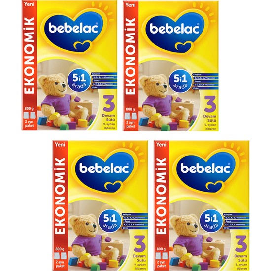 Bebelac 3 Devam Sütü 800 gr 4 Adet