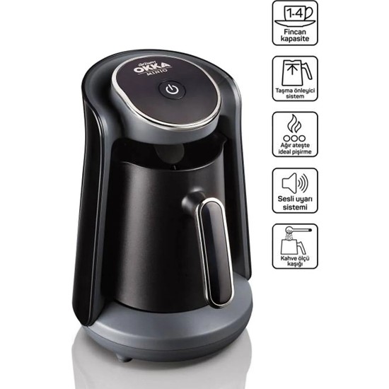 Arzum OK004 Okka Minio Türk Kahvesi Makinesi Taşma Önleyici Sistem, 4 Fincan Kapasiteli, Krom