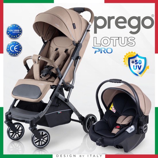Prego Lotus Pro Kabin Boy Travel Bebek Arabası -Tek Elle Katlanır-Hafif -Uv Tenteli -Yağmurluk-Örtü-Kılıf