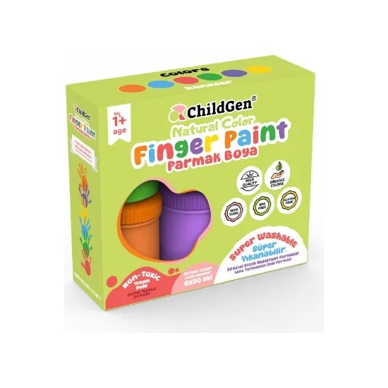 Childgen Süper Yıkanabilir 6'lı Parmak Boya Seti (6X50GR)