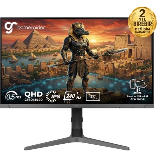 Gameraider Sobek GR27Q24I 27 Inç 240Hz 0.5ms 2k Qhd Adaptive Sync IPS Pivot Gaming Monitör