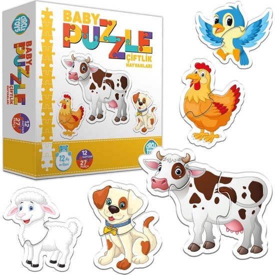Circle Toys Çiftlik Hayvanları Baby Puzzle 27 Parça 2 - 4 Yaş Eğitici ve Eğlenceli Tasarım
