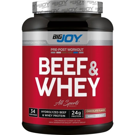 Bigjoy Beef & Whey Çikolata Aromalı Protein Tozu 1088g