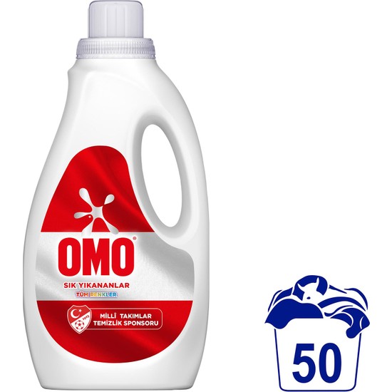 Omo Cold Power Sık Yıkananlar Tüm Renkler Için Sıvı Çamaşır Deterjanı 2500 ml