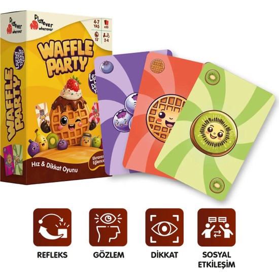 Playever Waffle Party - Dikkat, Görsel Algı ve Refleks Geliştiren Kart Oyunu