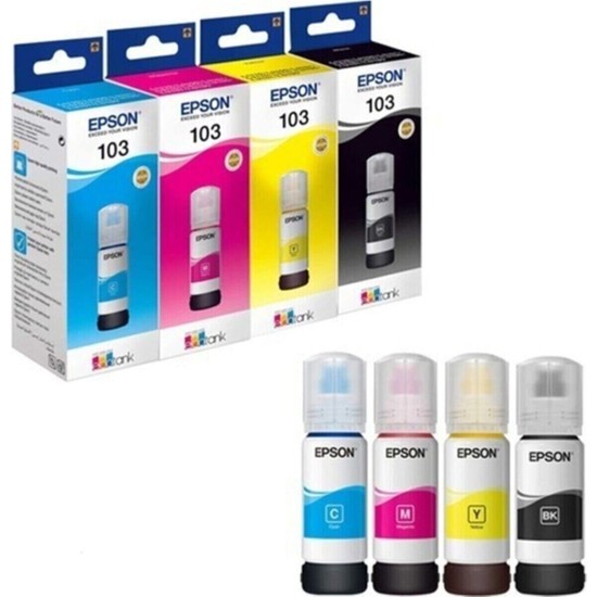 Epson L3151 Renkli Mürekkep Takımı 65 ml Uyumlu Modeller İçin Yüksek Baskı Kalitesi