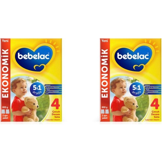 Bebelac 4 800 gr Toz Bebek Devam Sütü 2 Kutu Sütlü İçerik 1 Yaşından İtibaren Çocuklar İçin Ekonomik Seçim