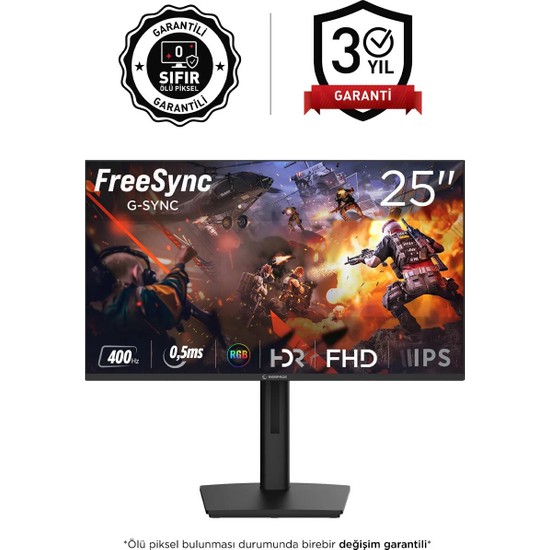 Rampage Titan TT25F400F 25 FHD 400Hz Fast IPS 0,5ms HDR Freesync RGB PC Flat Oyuncu Monitörü