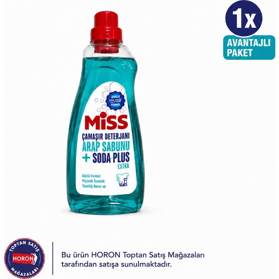 Miss Çamaşır Deterjanı Arapsabunu Etkili 1500 ml Beyaz ve Renkliler İçin Güçlü Temizlik