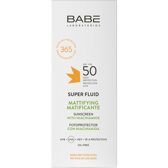 Babe Laboratorios Babe Facial Sunscreen Mattifying Super Fluid SPF50 50ml