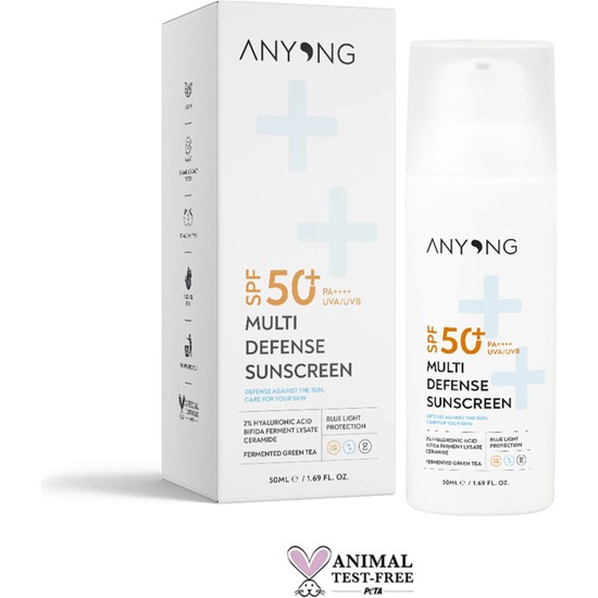 Anyong Nemlendirici Ve Onarıcı Güneş Kremi SPF 50+ Tüm Cilt Tipleri İçin Renksiz Koruma