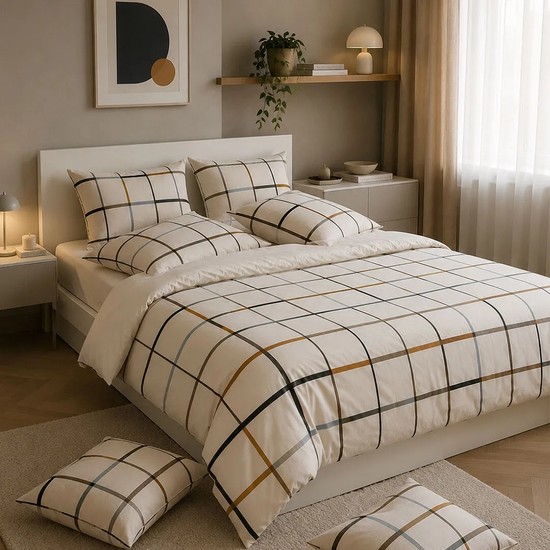 Lief Home Collection Çift Kişilik Nevresim Takımı 200X220CM | 4 Yastık Kılıfı | Lastikli Çarşaflı 160x200+30