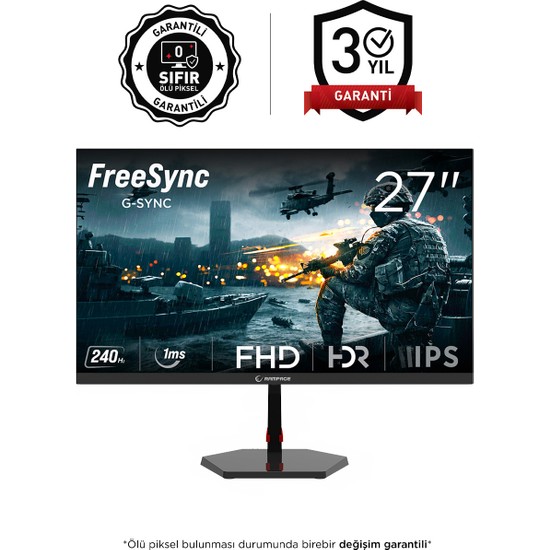 Rampage Raven RV27R240F 27 inç 240Hz 1ms FAST IPS FHD Oyun Monitörü 1920 x 1080 Çözünürlük