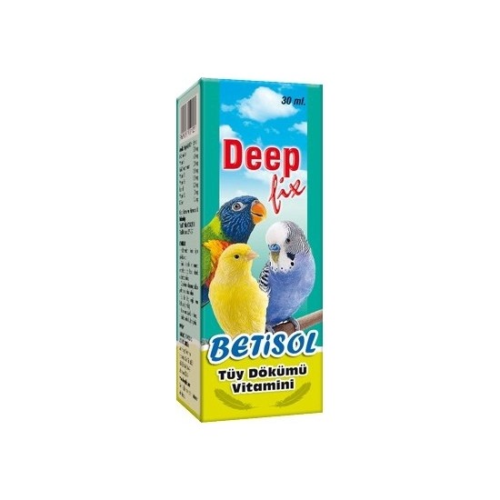 Deep Fix Betisol 30 ml Tüy Dökümü Vitamini Kuşlar İçin Kolay Kullanım ve Etkili Destek