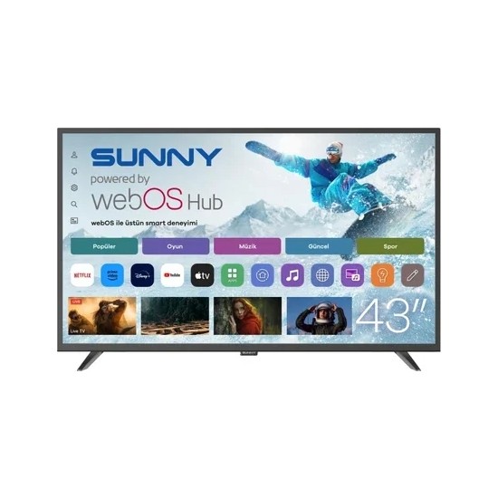 Sunny SN43DAL540C 43"  109 Ekra Full HD LED TV Dahili Uydu Alıcılı 1920 x 1080 Çözünürlük