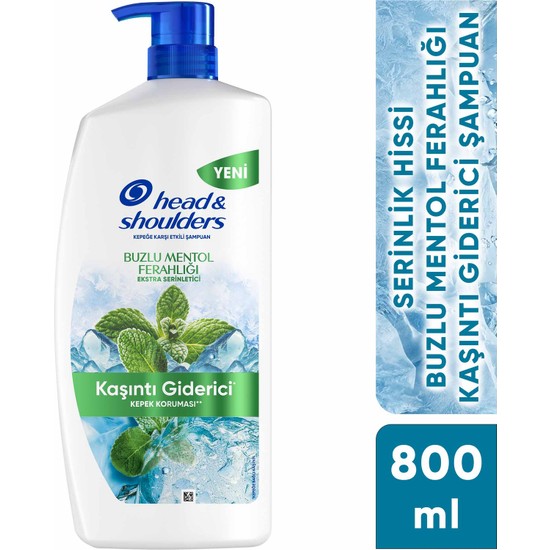Head&Shoulders Head & Shoulders Buzlu Mentol Ferahlığı Kaşıntı Giderici Serinlik Hissi Kepeğe Karşı Etkili Şampuan 800ml