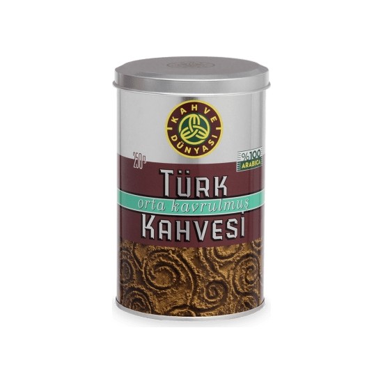 Kahve Dünyası Orta Kavrulmuş Türk Kahvesi 250 gr %100 Arabica Lezzetiyle Taze ve Aromatik