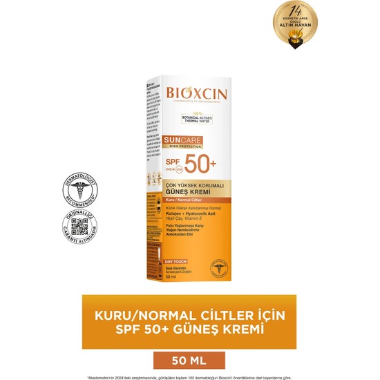Bioxcin Spf 50+ Güneş Kremi 50 ml Kuru ve Normal Cilt
