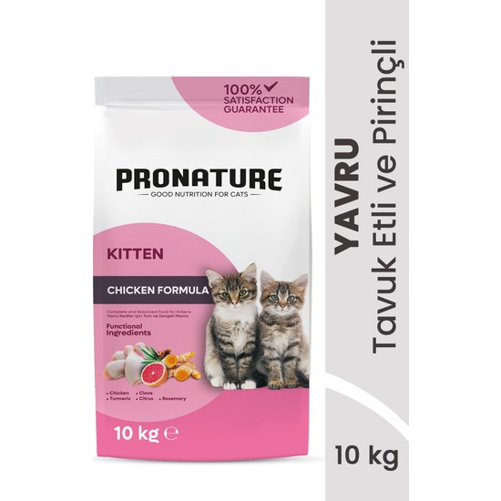 Pronature Yavru Kuru Kedi Maması Daily Growth Tavuk Etli ve Pirinçli 10KG Süper Premium Mama Segmenti