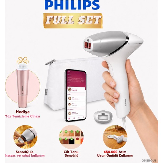 Philips Ipl Ev Tipi Lazer Epilasyon Aleti Akıllı Sensörlü Kablolu Kullanım Kalıcı Tüy Azaltıcı Kusursuz Pürüzsüzlük