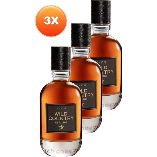 AVON Wild Country Erkek Parfüm Edt 75 Ml. Üçlü Set