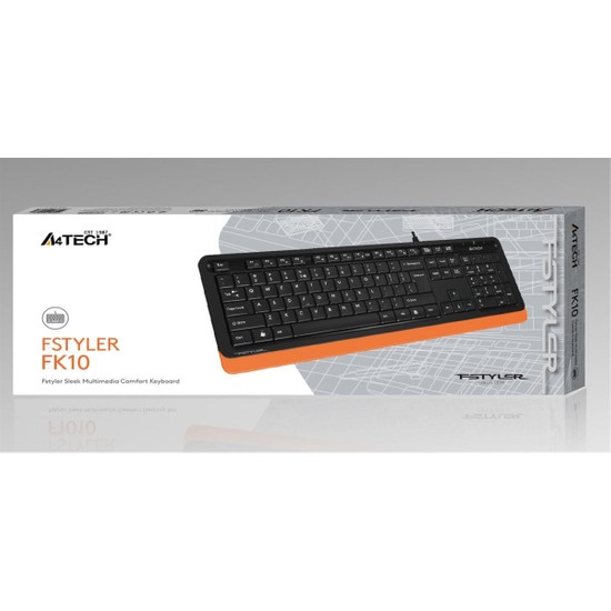 A4Tech Fk10 Q Usb Fsytyler Turuncu Tr Fn-Mmedya Klavye