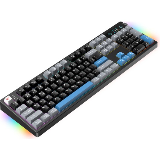 Havit Gamenote KB912L Hot-Swap Kablosuz Gaming Mekanik Klavye - Tft Ekran, 3 Modlu,(Bt/2.4g/kablolu), Light Blue Switch