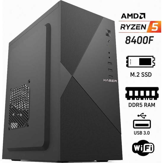 Xaser OFFICEX120 Ryzen 5 8400F 16GB Ddr5 Ram 1tb M.2 SSD GT610 Ekran Kartı Ofis Bilgisayarı