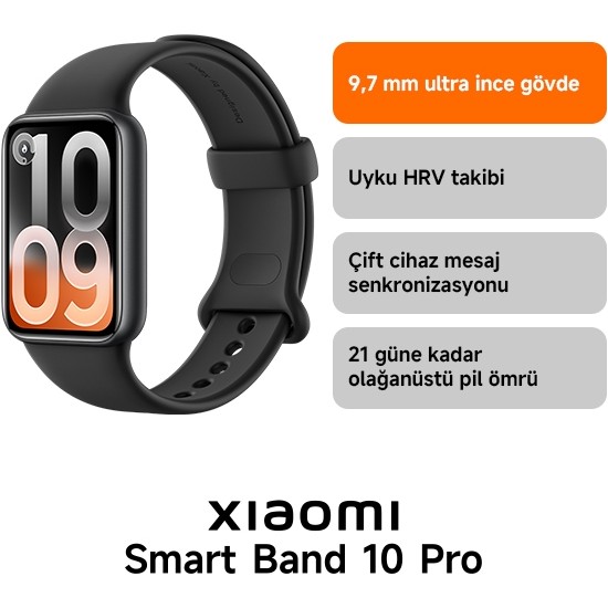Xiaomi Smart Band 10 Pro Black - Akıllı Bileklik Siyah (Xiaomi Tr Garantili)