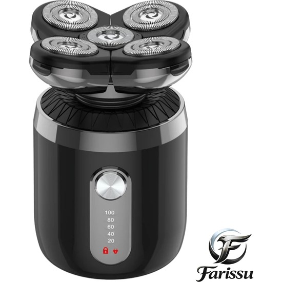 farissu RQ8860 Erkek Bakım ve Tıraş Seti – 5 Bıçaklı Şarj Edilebilir Kel Kafa ve Yüz Tıraş Makinesi