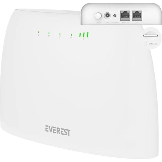 Everest EWR-4G03 4g Lte Wi-Fi Router Sım Kart Girişli 300 Mbps 2.4ghz Wan/lan Portlu Kablosuz Yön