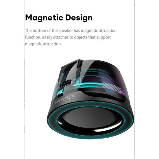 Azurtech Magsafe Özellikli Taşınabilir Bluetooth Hoparlör Hecate G200 Rgb Işıklı Manyetikli