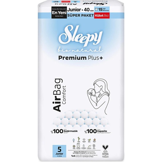 Sleepy Bio Natural Külot Bez,5 Beden 40 Adet