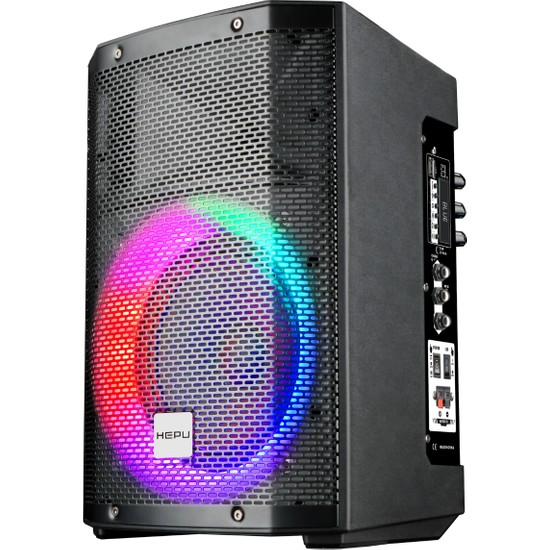 HEPU HP-980 Partybox Bluetooth Hoparlör – 8” Hoparlör 60W Güç RGB Işık TWS Destekli