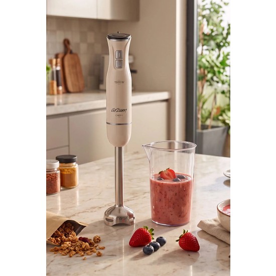 Arzum AR1139 Chefy El Blender 1500W, 2 Kademeli, Karıştırma Kabı, Beyaz
