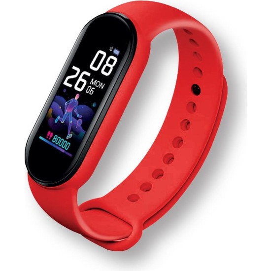 Polosmart PBS138 Akıllı Bileklik 5.1V Titreşimli Bluetooth Adım Sayar Kalp Atışı Uyku Takibi Kırmızı