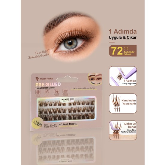 Takma Takma Takma Kirpik Kendinden Yapışkanlı Brown Style – Caramel Kiss - RG3BR0001 - Kahverengi