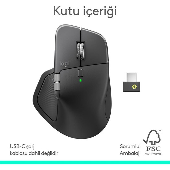Logitech Logıtech Mx Master 4 Kablosuz Performans Mouse-Grafit