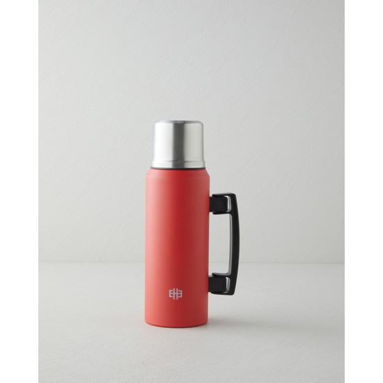 English Home Good Mood Heatlock Çelik Bardaklı Termos 1 Litre Kırmızı Çelik Malzeme ile Dayanıklı