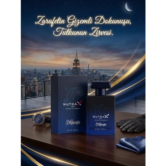 Erkek Nutraxmen Parfüm Edp 60ml Midnight Akuatik Odunsu Kalıcı Koku