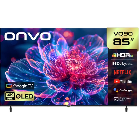 Onvo 85VQ90F2UA1 85" 216 Ekran Uydu Alıcılı 4K UHD Google Smart QLED Tv