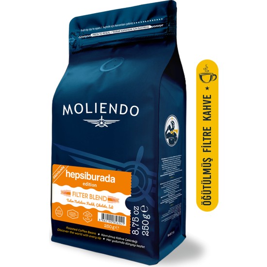 Moliendo Finest Coffee Hepsiburada Edition Blend Filtre Kahve (Öğütülmüş Filtre Kahve) 250 g