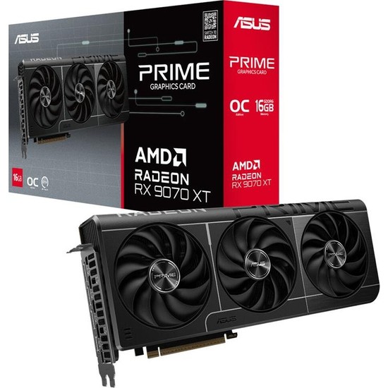 Asus Prıme Radeon Rx 9070 Xt Oc 16GB Gddr6 256BIT Amd Ekran Kartı